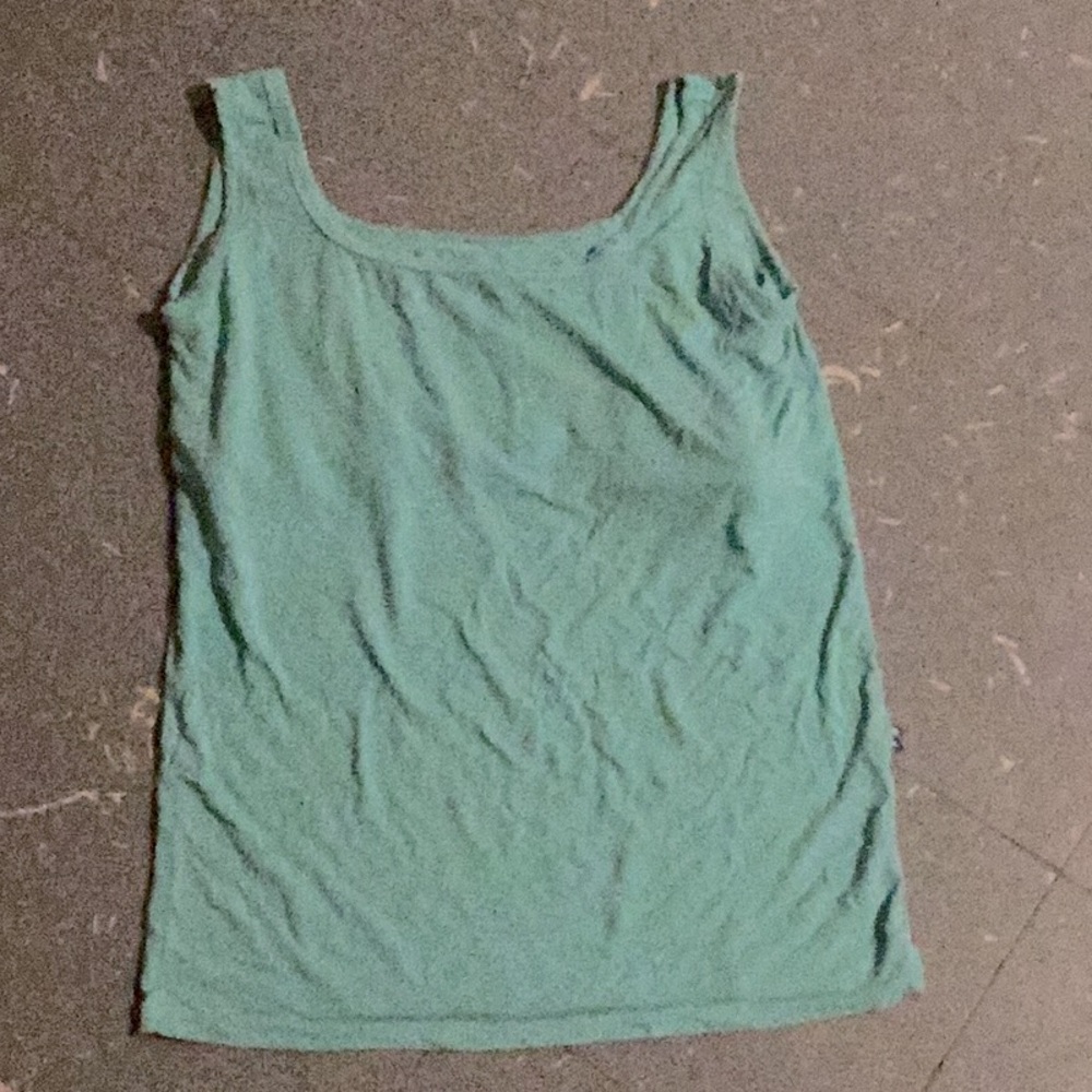 Teal blue Kickee Pants tank top with built in bra